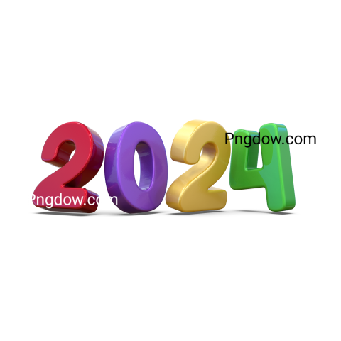 2024 New Year 3D Png image