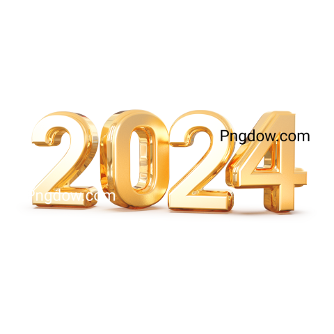2024 Gold Number 3d Png image free