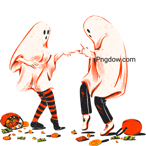 Halloween Ghost Dancing Together