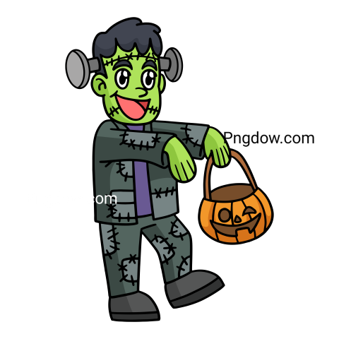 Zombie Halloween Cartoon Colored Clipart