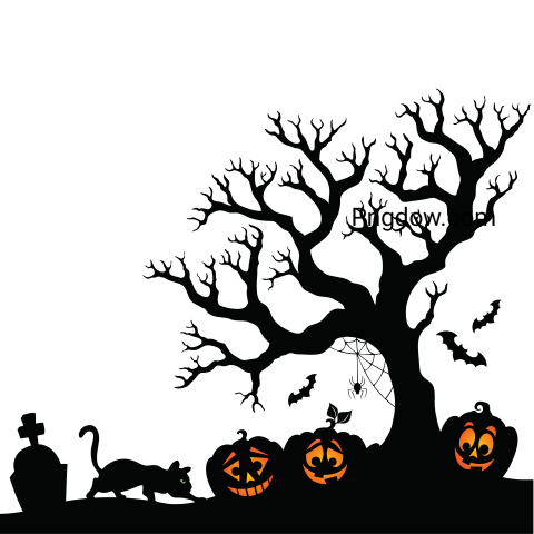 Creepy Halloween Tree transparent background