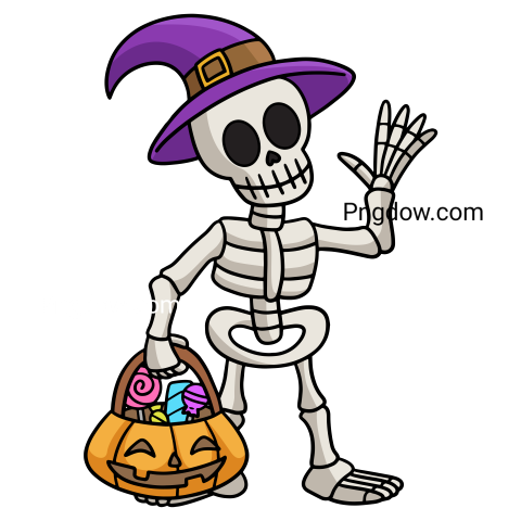 Skeleton Halloween Cartoon Colored Clipart