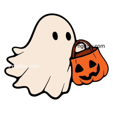 Retro Ghost Halloween t shirt design  Cute cartoon  vintage illustration