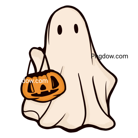 Retro ghost halloween cute illustration vintage Png image