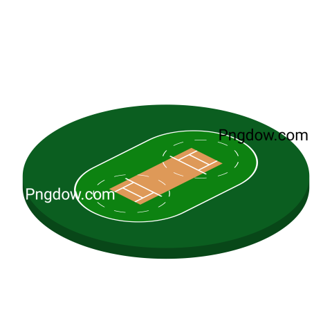 Cricket Field in Isometric View, Cricket Stadium Vector