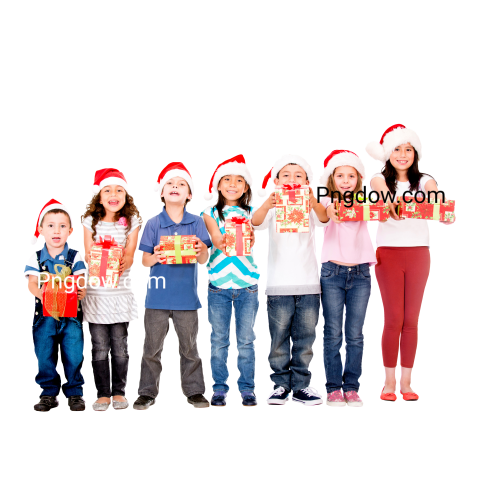 Kids Holding Christmas Gifts