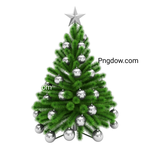Christmas Tree Decorated with Silver Christmas Balls