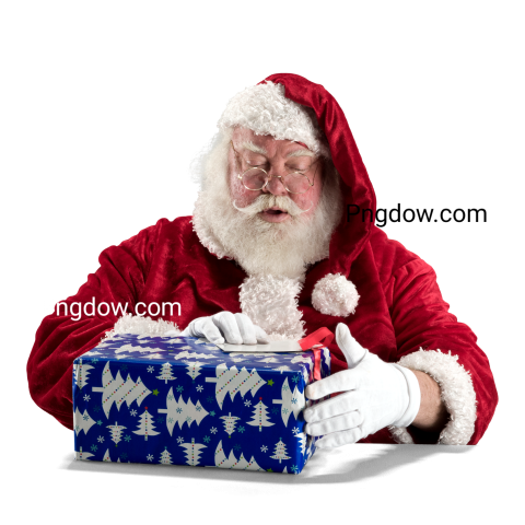 Santa Claus with Present transparent background