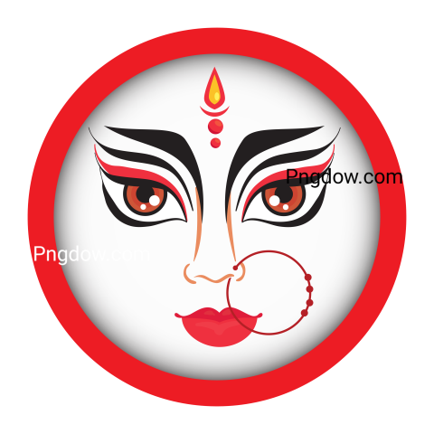 Maa Durga Face in Circle Frame