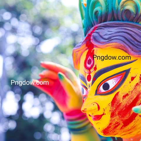 Colorful portrait of Hindu Goddess Durga