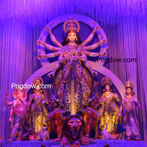 Colorful portrait of Hindu Goddess Durga image
