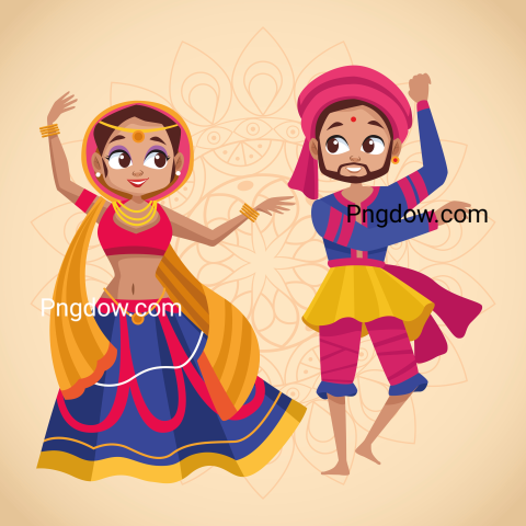 Navratri Celebration with Couple Dancing image free