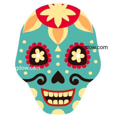 Dia De Los Muertos Skull  Mexican Day of the Dead Decorative Man and Woman Sugar Skulls with Flower Mexico Holiday Skeleton Face Vector Set