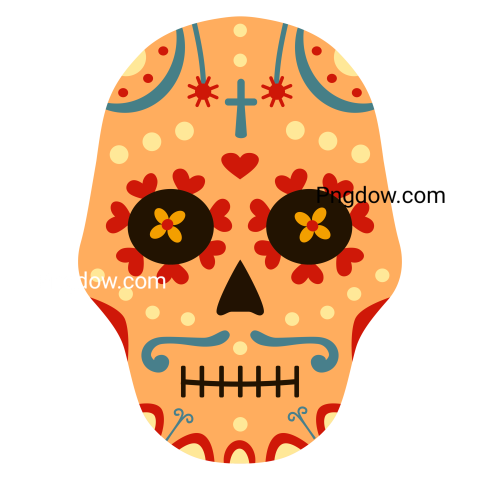 Dia De Los Muertos Skull  Mexican Day of the Dead Decorative Man and Woman Sugar Skulls with Flower  Mexico Holiday Skeleton Face Vector Set transparent background free