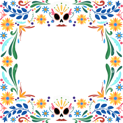 Cute Dia De Los Muertos Frame Background free