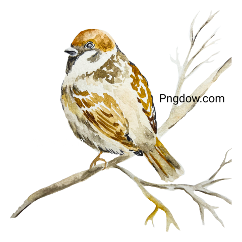 Pretty delicate sparrow on a branch