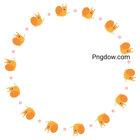 Round Frame with Cute Snail