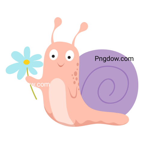 Cartoon snail transparent background