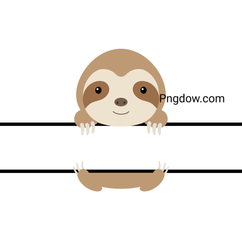 Cute Sloth Split Monogram transparent background