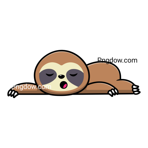 Cute Sloth Sleeping Cartoon Vector Icon Illustration