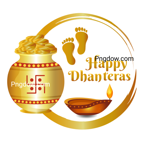 Gold Happy Dhanteras Png background