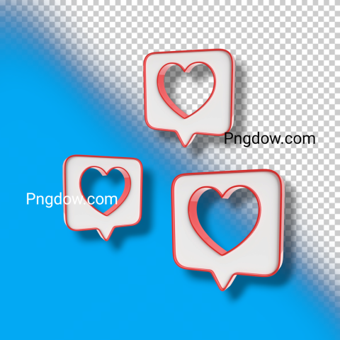 Social Media Heart Icon 3D Illustration SVG