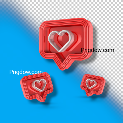 Social Media Heart Icon 3D Illustration