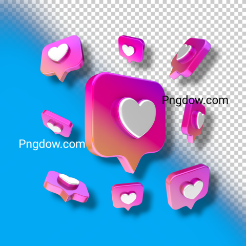 Social Media Heart Icon 3D Illustration