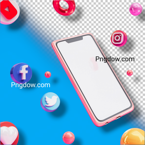 Smartphone social media icon 3d render cutout