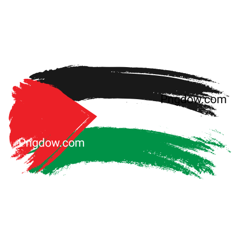 Flag of Palestine country with paint brush grunge texture