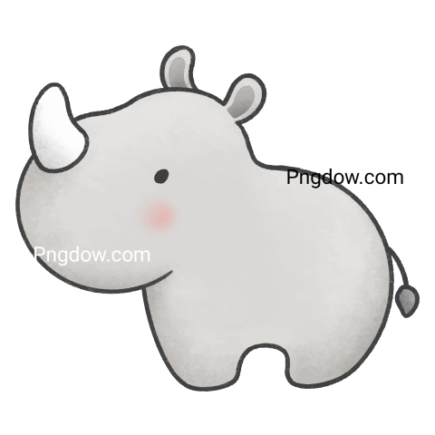 Cute Baby Rhino Illustration