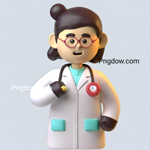 3D Character Avatar Female Doctor Premium image