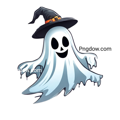 Halloween ghost on transparent background  Spirit figure, PNG element, Generative Ai