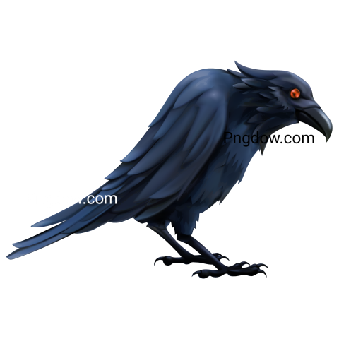 Cartoon dark raven 3d icon