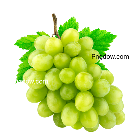 Green Grapes with Leaves, png