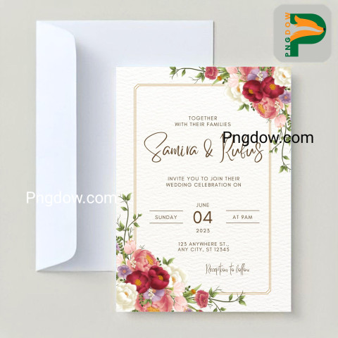 Elegant and Charming Indian Wedding Invitation Card | Premium Vector
