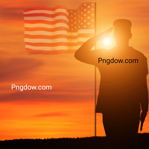 USA army soldier with nation flag  Greeting card for Veterans Day , Memorial Day, Independence Day   America celebration