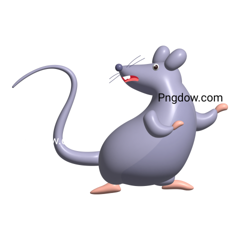 3D Cute Rat transparent background