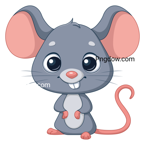 Grey Mouse Animal Cartoon Illustration