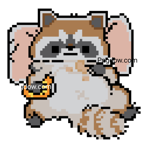 Pixelated Raccoon Illustration