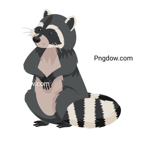 Curious Raccoon Animal with Dexterous Front Paws Sitting on Hind Legs Vector Illustration