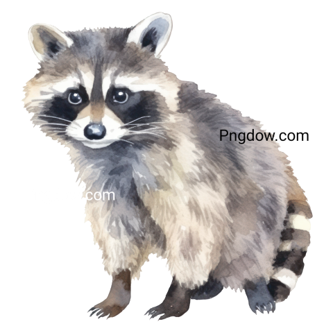 Raccoon Watercolor Illustration free image