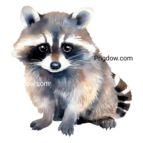 Raccoon Watercolor Illustration free