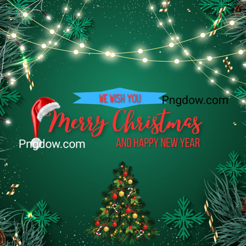 Green White Modern We Wish You Merry Christmas Billboard Square   template