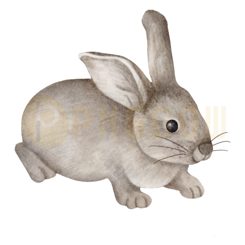 Watercolor rabbit transparent background