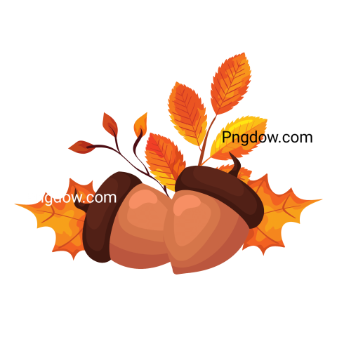 Autumn Leaves and Acorn, free