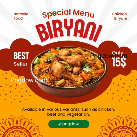 Delicious Chicken Biryani Promotion | A Feast of Yellow & Red Delights!