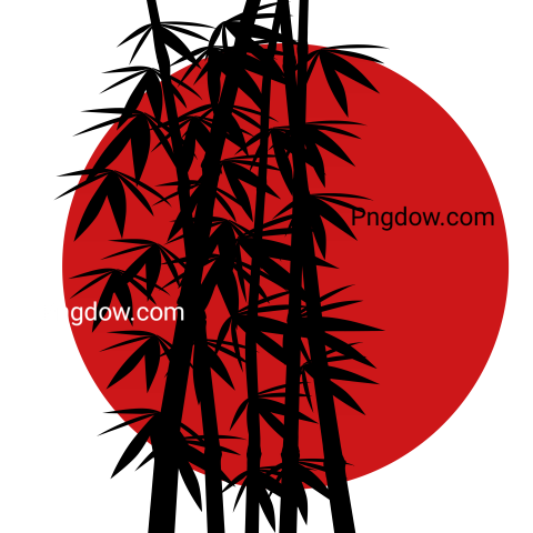 Black Bamboo Over Red Sun