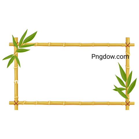 Bamboo Cartoon Frames  Steam Frame, Bamboo Stalks with Leaves, Asian Bamboo Sticks Wooden Borders Vector Illustration Icons Set PNG image