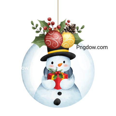 Christmas ball with snowman and christmas decoration for free download